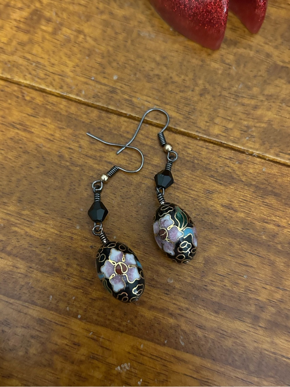 Black Cloisonné Earrings